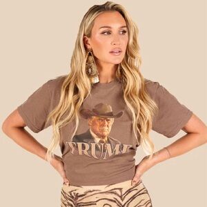 NWT MAGA COWBOY TEE, BROWN